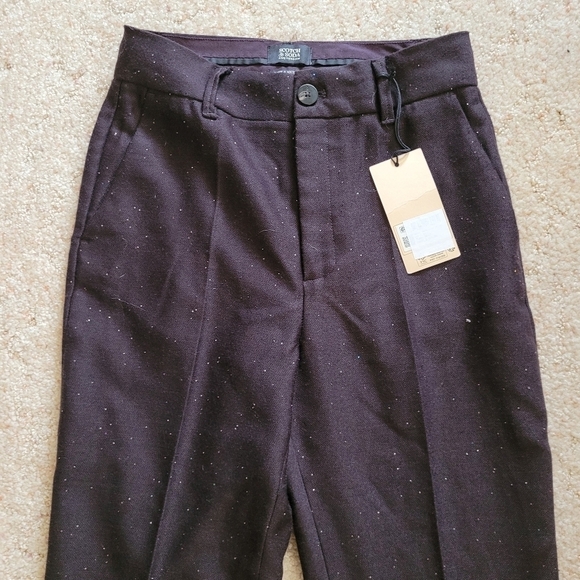 Anthropologie Scotch And Soda Brown Sparkle Wool Slacks - Picture 5 of 8